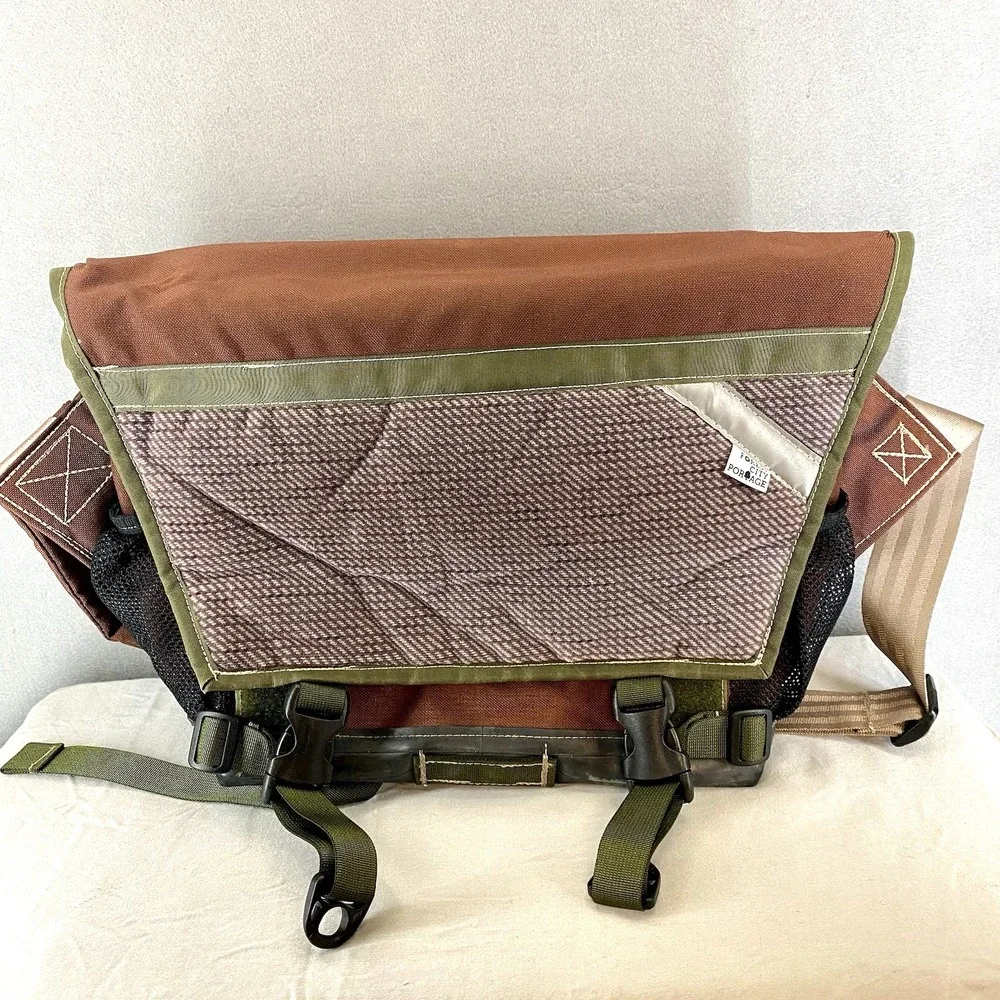 Forest‎ City Portage Messenger Bag Handmade Quality Durable Green & Brown